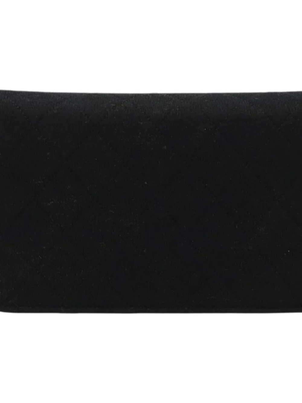CHANEL Matelasse Chain Shoulder Bag Cotton Black Gold CC Auth 184947